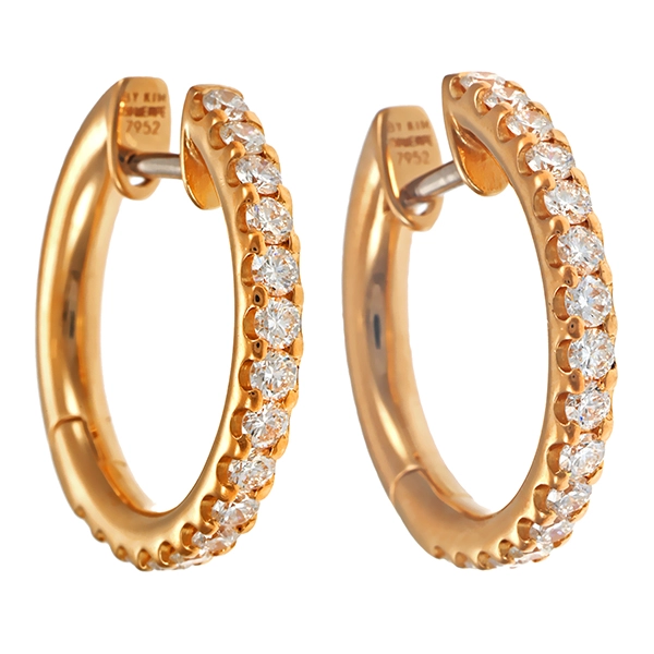 Creolen, 18K, Gelbgold, Brillanten