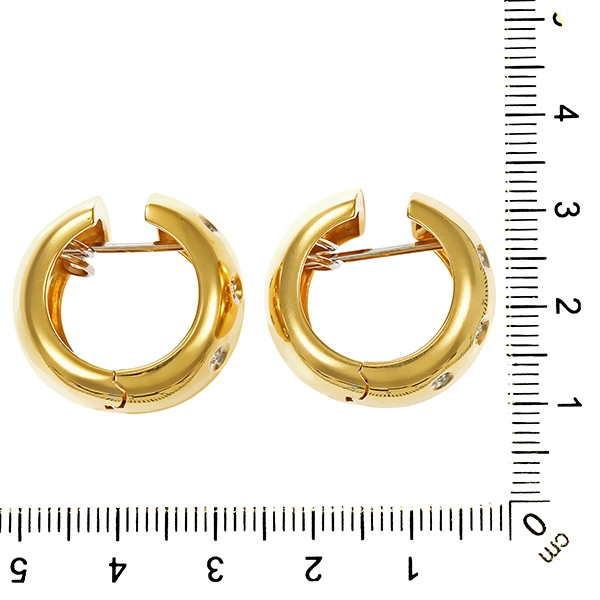 Creolen, 18K, Gelbgold, Brillanten