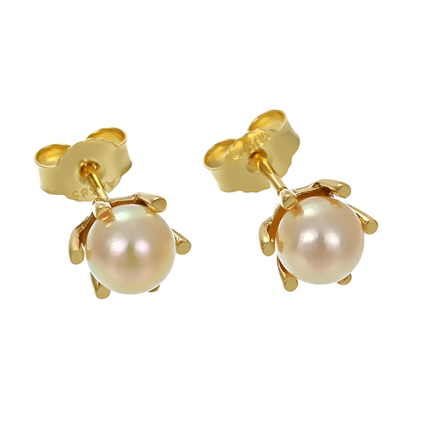 Ohrstecker, 14K, Gelbgold, Perlen 