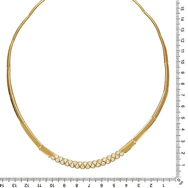 Collier, 18K, Gelbgold, Brillanten 2,30 ct