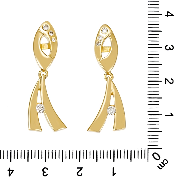 Steckhänger, 14K, Gelbgold, Brillanten