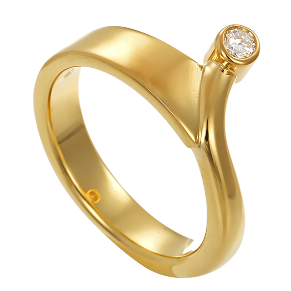 Diamantring, 18K, Gelbgold, Brillant