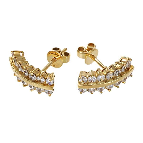 Ohrstecker, 14K, Gelbgold, Zirkonia