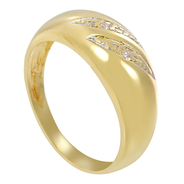 Diamantring, 14K, Gelbgold, Diamanten