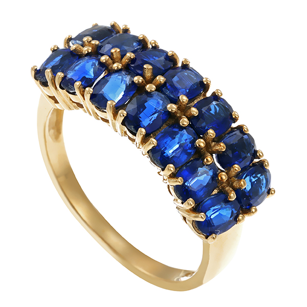 Ring, 9K, Gelbgold, Saphir