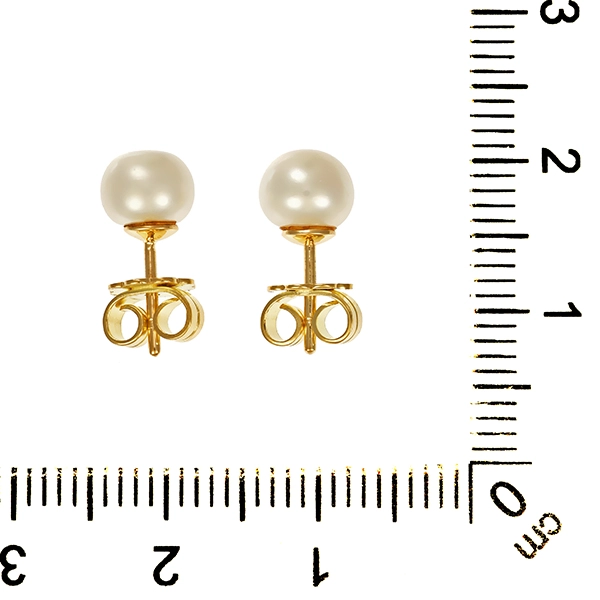 Ohrstecker, 18K, Gelbgold, Perlen
