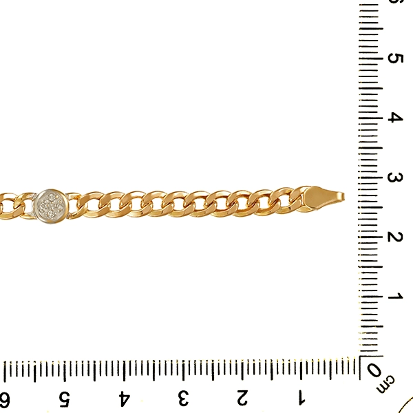 Armband, 14K, Gelb-/Weißgold, Diamanten