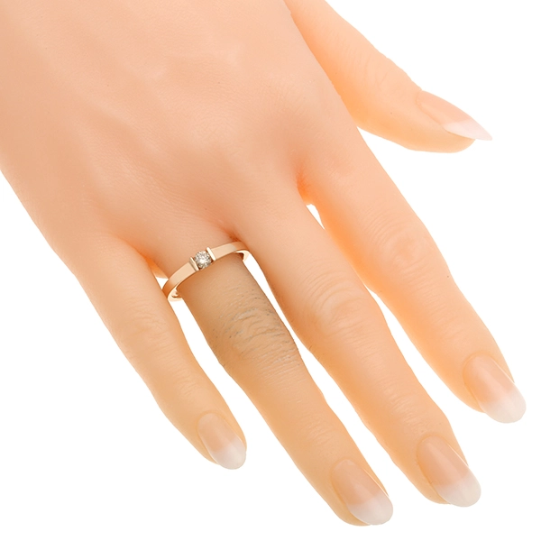 Diamantring, 14K, Rotgold, Brillant 0,18 ct