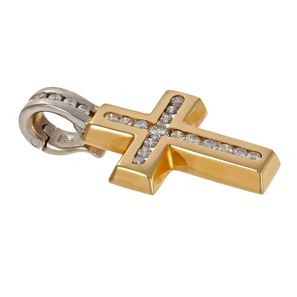 Anhänger, 14K, Gelb-/Weißgold, Brillanten 0,30 ct