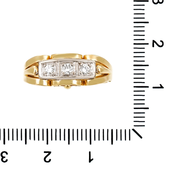 Diamantring, 14K, Gelb-/Weißgold, Brillanten 0,15 ct