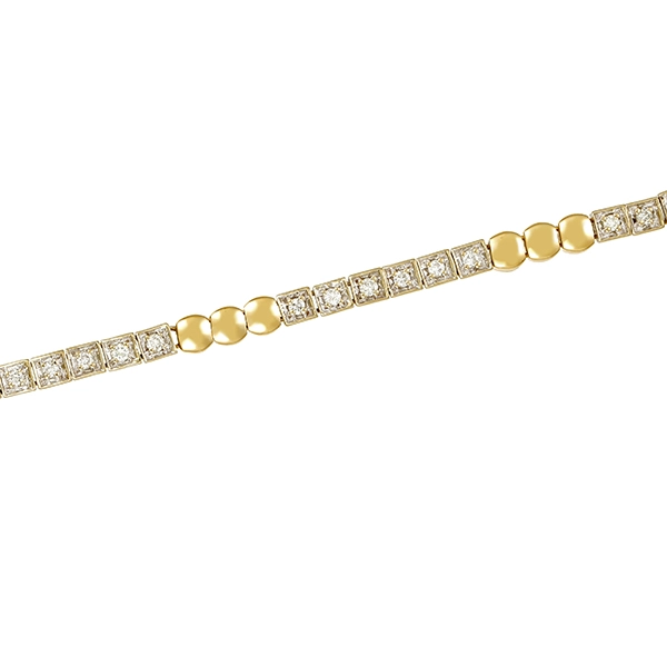 Armband, 14K, Gelb-/Weißgold, Brillanten 0,90 ct