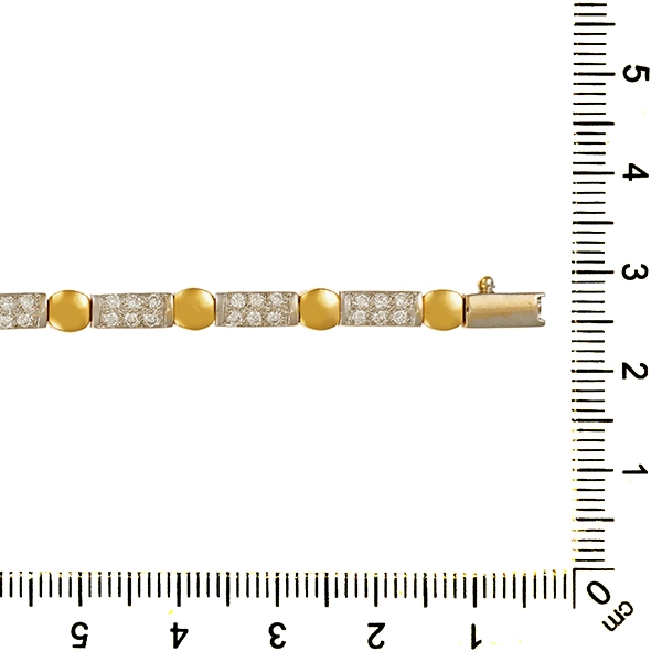 Armband, 18K, Gelb-/Weißgold, Brillanten