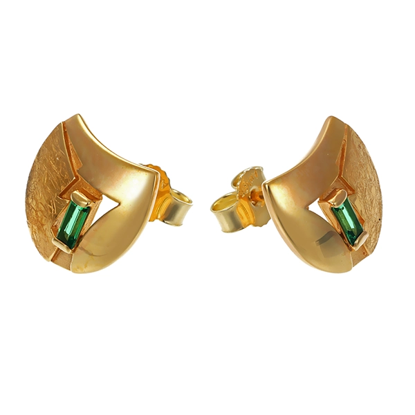Ohrstecker, 14K, Gelbgold, Diopside