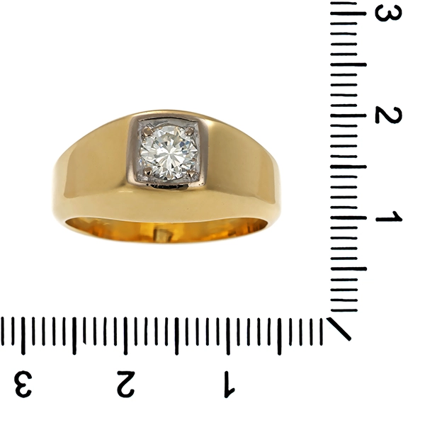 Herrenring, 14K, Gelb-/Weißgold Brillant 0,51 ct