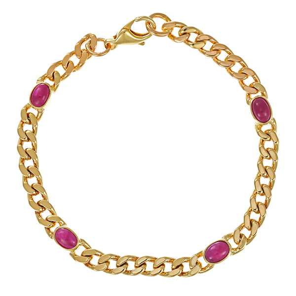 Armband, 14K, Gelbgold, Rubine