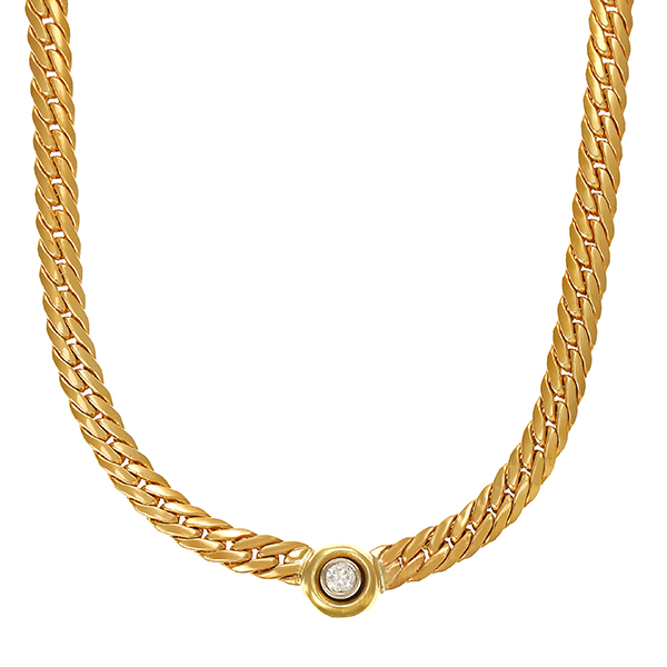 Collier, 14K, Gelbgold, Brillant