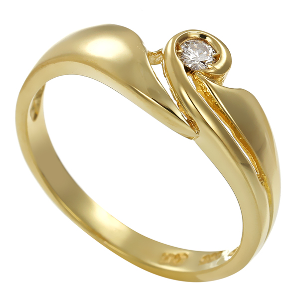Brillantring, 14K, Gelbgold