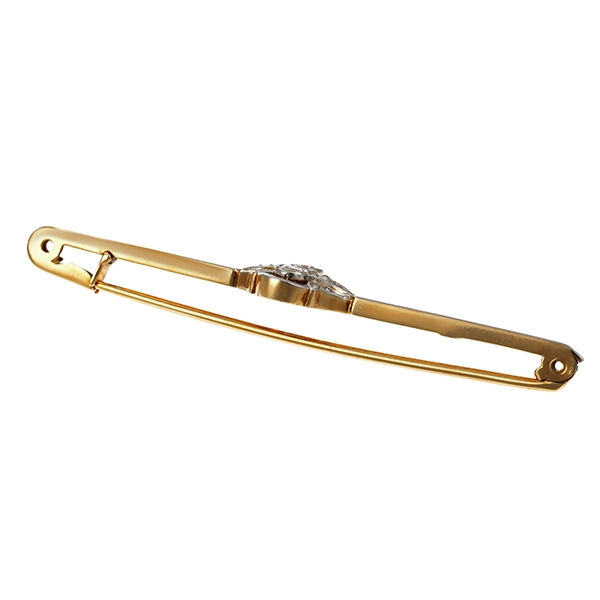 Brosche/Nadel, 14K, Platin/Gelbgold, Diamanten
