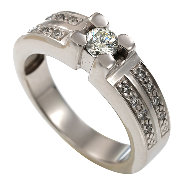 Diamantring, 14K, Weißgold, Brillanten