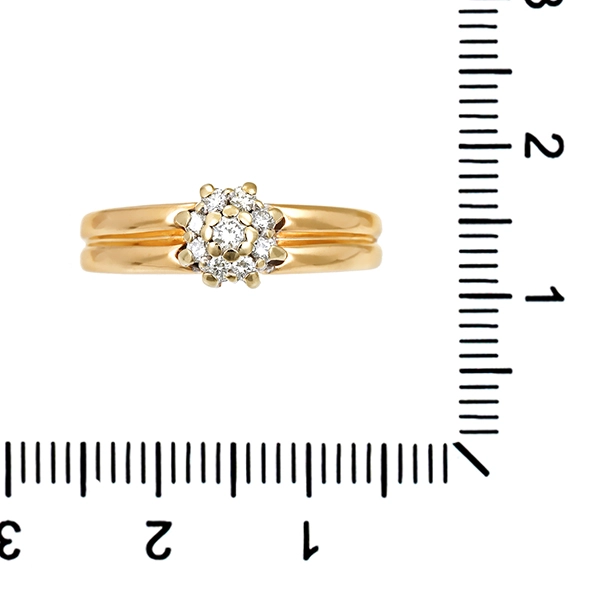Diamantring, 14K, Gelbgold, Brillanten 0,10 ct