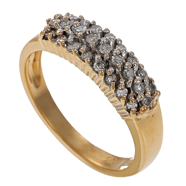 Diamantring, 14K, Gelbgold, Diamanten 0,38 ct