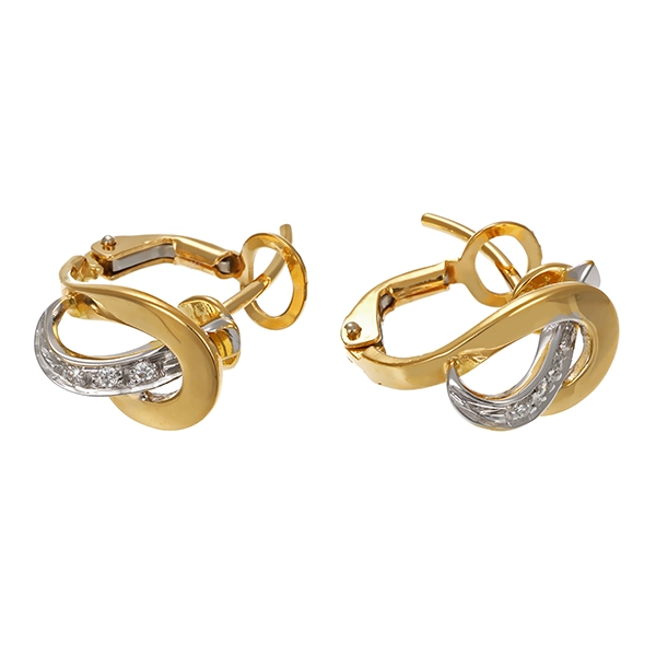 Ohrhänger, 18K, Gelb-/Weißgold, Brillanten