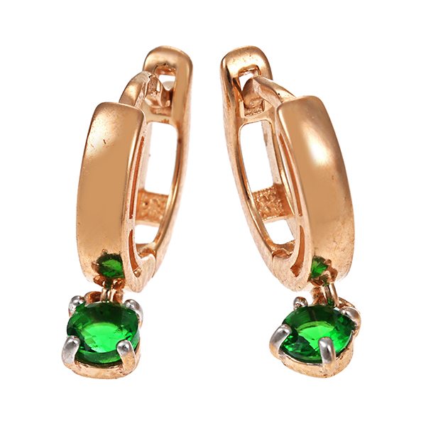 Creolen, 14K, Gelbgold, Chromdiopside