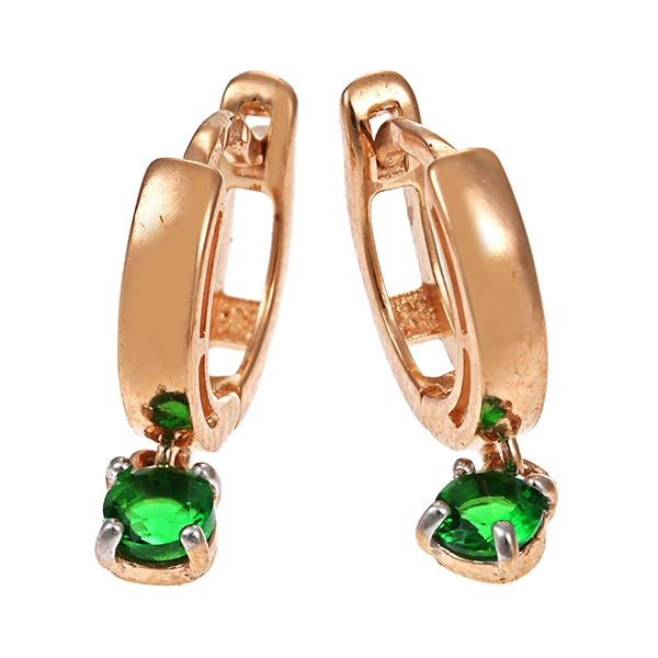 Creolen, 14K, Gelbgold, Chromdiopside