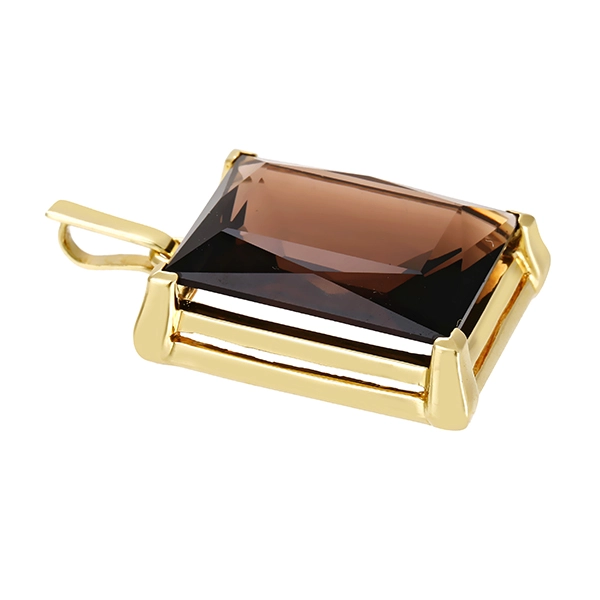 Anhänger, 14K, Gelbgold, Rauchquarz