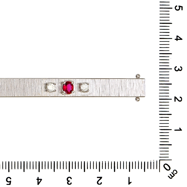 Armband, 18K, Weißgold, Rubin, Brillant