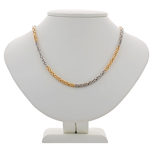 Königskette, 14K, Gelb-/Weißgold