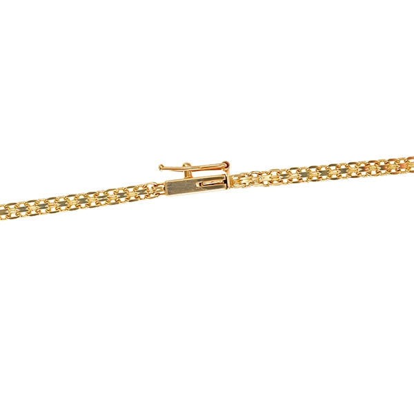 Collier, 14K, Gelbgold, Saphir, Brillanten 0,31 ct