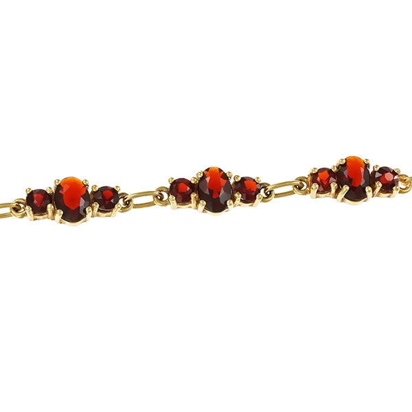 Armband, 14K, Gelbgold, Granat