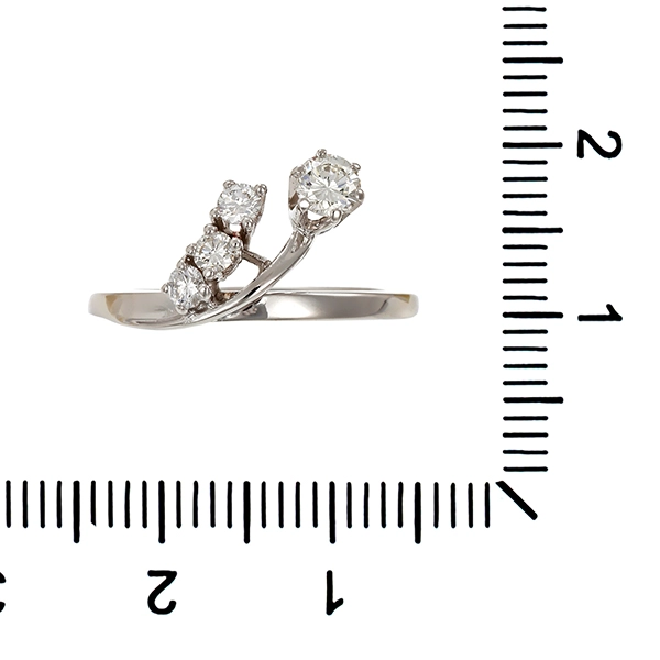 Ring, 14K, Weißgold, Brillanten