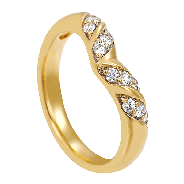Diamantring, 18K, Gelbgold, Brillanten 0,32 ct