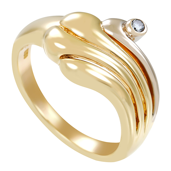 Diamantring, 14K, Gelb-/Weißgold, Brillant