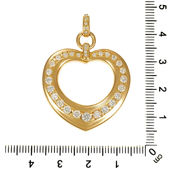 Anhänger, 14K, Gelbgold, Brillanten, Herz