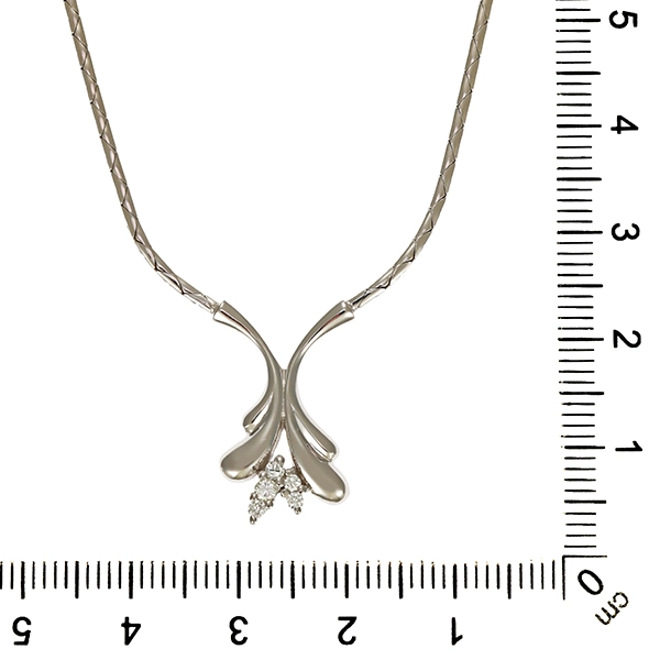 Collier, 14K, Weißgold, Brillanten