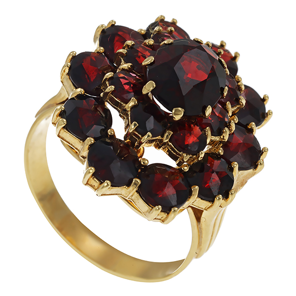 Ring, 14K, Gelbgold, Granat