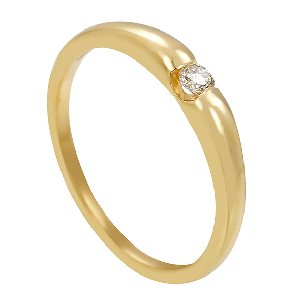 Diamantring, 14K, Gelbgold, Brillant 0,10 ct