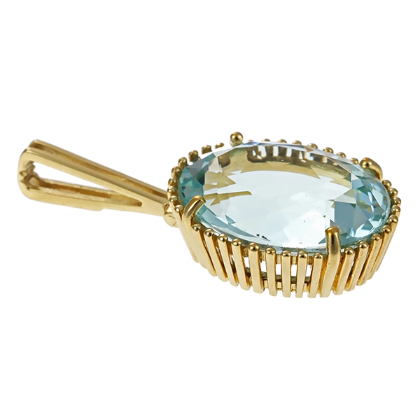 Anhänger, 14K, Gelbgold, Aquamarin