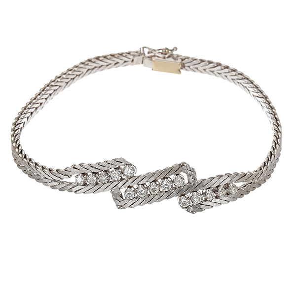 Armband, 14K, Weißgold, Brillanten 0,60 ct