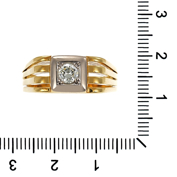 Herrenring, 14K, Gelbgold, Brillant 0,31 ct