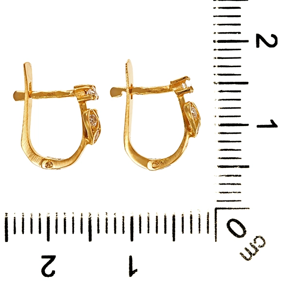 Steckhänger, 18K, Gelbgold, Zirkonia