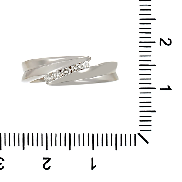 Damenring, 18K, Weißgold, Brillanten, U55