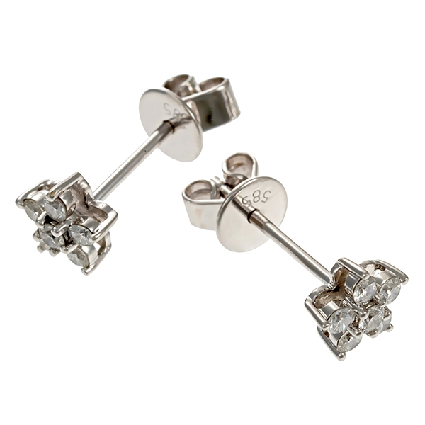 Ohrstecker, 14K, Weißgold, Brillanten