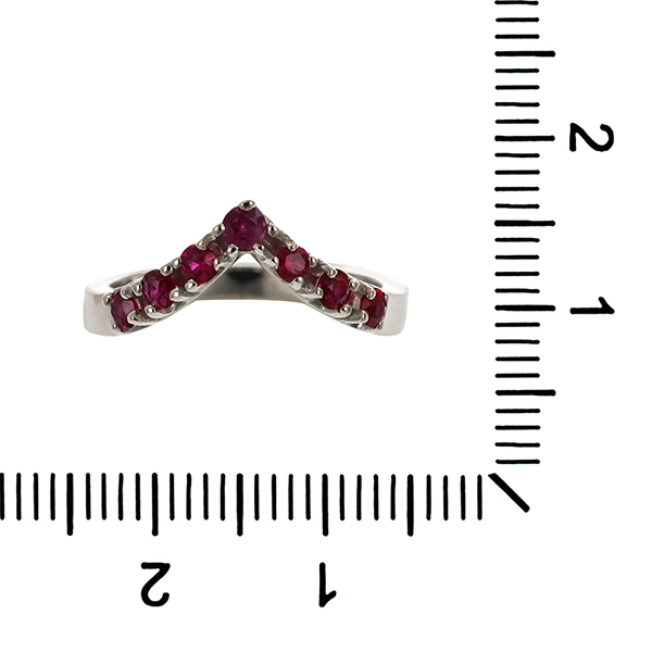 Ring, 14K, Weißgold, Rubin