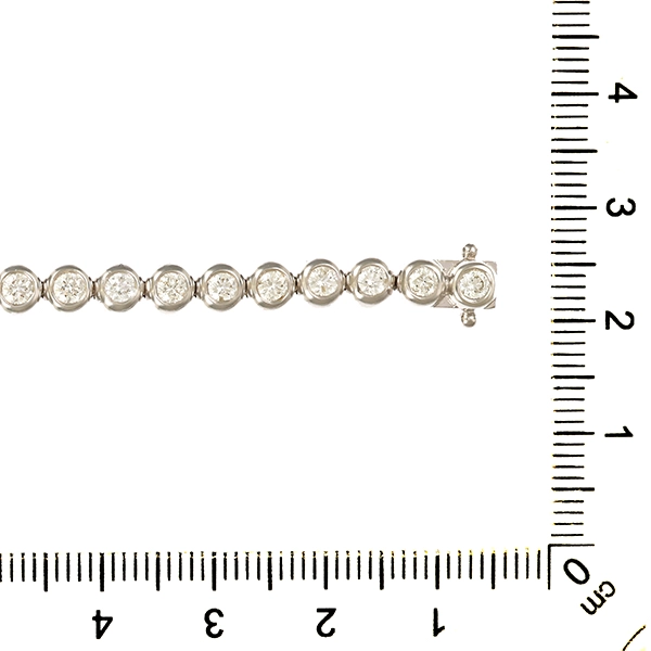 Tennisarmband, 14K, Weißgold, Brillanten