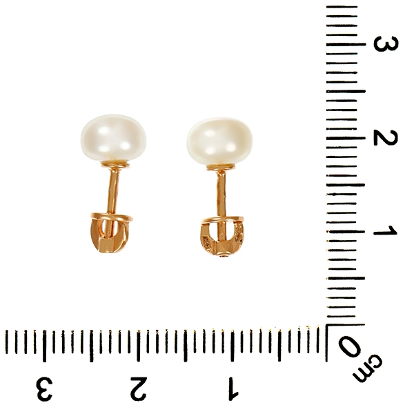 Ohrstecker, 14K, Gelbgold, Perlen