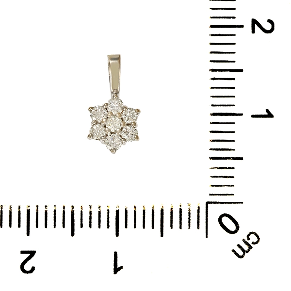 Anhänger, 14K, Weißgold, Brillanten